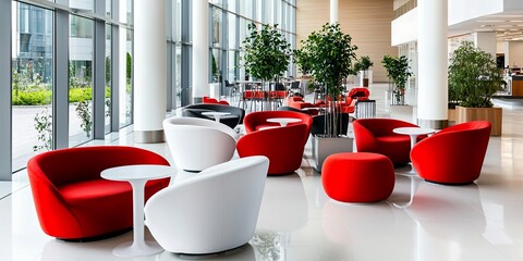 Aufkleber - Innovation in a modern workspace, featuring digital devices and collaborative tools in a bright environment, emphasizing transformation and connectivity