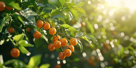 Aufkleber - close-up of ripe fruits on the vine in a lush farm setting, capturing the essence of harvest, editorial-style, neutral background
