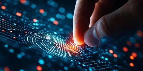 Aufkleber - a digital signature being created on a touchscreen, with financial charts and an encrypted communication graphic subtly incorporated