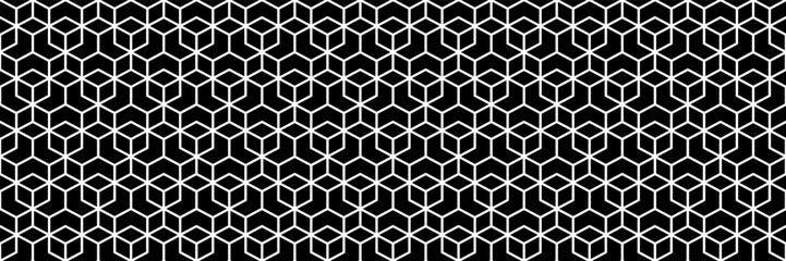 Poster - horizontal seamless black and white geometric design for pattern and background.