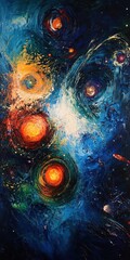 Poster - Ethereal abstract visuals of the cosmos, displaying vibrant, evolving light patterns.