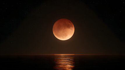 Wall Mural - giant red moon intense glow celestial wonder night sky majesty cosmic spectacle lunar phenomenon ast
