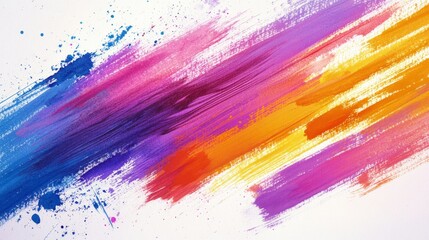 Poster - Vibrant paintbrush strokes creating artistic ink patterns studio setting abstract artwork colorful environment bird's eye view creative expression