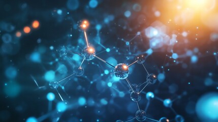 Poster - futuristic medical advancement healthcare facility digital background glowing environment close-up v