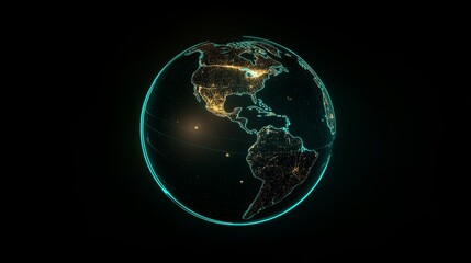 Poster - Illuminating global connectivity a glowing globe with luminous paths showcasing interactive data visualizations digital realm 360-degree perspective