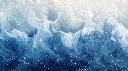 Poster - Icy waves crashing winter wonderland abstract art chilly environment artistic viewpoint gradient design for seo impact