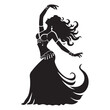 © Creative Image   - Elegant belly dancer silhouette vector art with beautiful costume