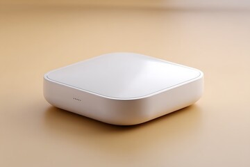 Fototapete - Wireless EEG sensor pad isolated on studio beige background with elegant spacing,