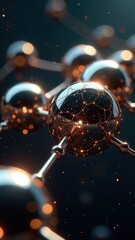 Wall Mural - Close up of a bunch of shiny spheres. The spheres are all different sizes
