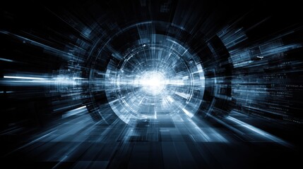 Poster - Abstract futuristic tunnel with light at the end.