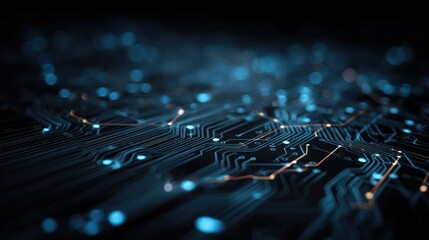 Poster - Abstract image of interconnected blue and white lines suggesting technology or network.
