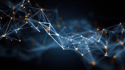 Poster - Abstract network of interconnected nodes and lines on a dark background.