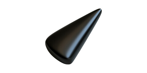 Poster - Black Teardrop-Shaped Object. Abstract Design And Minimalist Aesthetic Isolated On Transparent Background