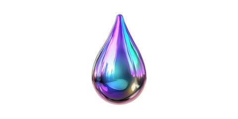 Poster - Iridescent Liquid Drop. Symbolizes Fluidity And Modern Design Isolated On Transparent Background