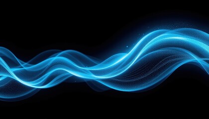 Fototapete - Abstract Blue Wave Shimmering Gradient Texture Background