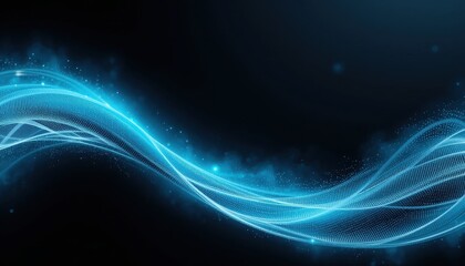 Fototapete - Abstract Blue Wave Background Shimmering Gradient Texture
