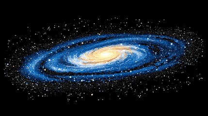 Poster -  Exploring cosmic wonders galaxy formation outer space digital art dark environment wide-angle view astronomy concepts

