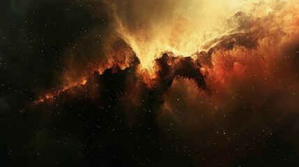 Wall Mural - Stunning Abstract Cosmic Background with Fiery Colors and Stars
