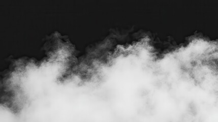 Wall Mural - Soft White Smoke on Black Background for Dramatic Effects