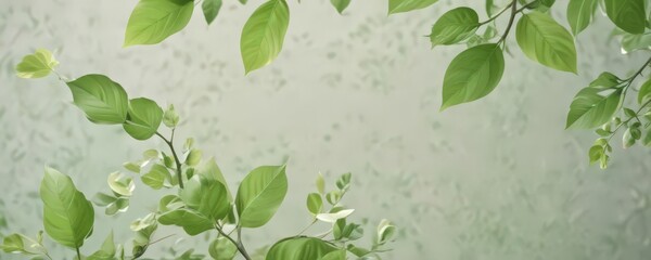 Wall Mural - abstract swirling pastel colors, fresh green leaves sprout , organic, graphics