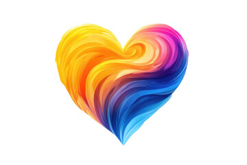 Poster - Colorful heart design with geometric shapes and vibrant patterns expressing love and creativity in a transparent background