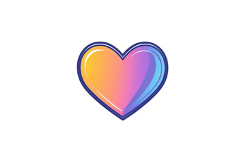 Poster - Colorful heart design with geometric shapes and vibrant patterns expressing love and creativity in a transparent background
