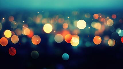 Wall Mural - Colorful Bokeh Lights in an Urban Night Scene with Soft Focus