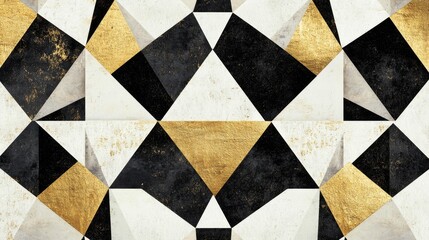 Poster - Create a chic modern geometric pattern in shades of black for stylish interior design urban spaces graphic art contemporary aesthetic