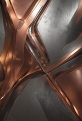Wall Mural - abstract metallic texture with silver and copper highlights sleek, futuristic design , gleam, design