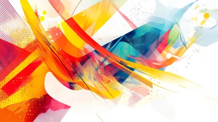 Poster - Dynamic abstract art creation digital space graphic design vibrant environment aerial view colorful geometric patterns for modern aesthetics