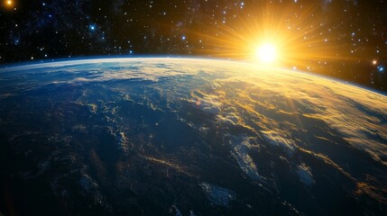 Wall Mural - observing earth’s orbit around the sun cosmic perspective digital art outer space aerial view celest