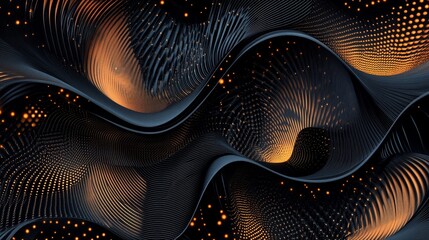 Poster - Exploring intersecting curved designs in a dynamic graphic space a visual journey through flowing patterns