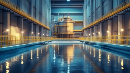 Poster - examining the cooling tower of a nuclear reactor a comprehensive view from inside the facility