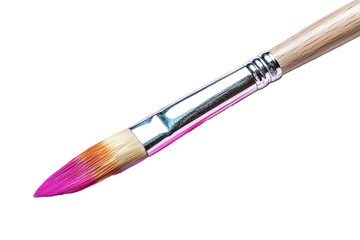 Aufkleber - Art supply featuring a colorful paintbrush with vibrant bristles and a stained handle, ideal for creative projects and artwork