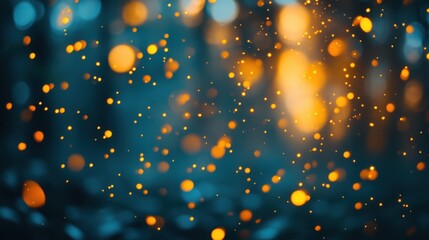Wall Mural - Radiant Glow in Dark Atmosphere with Floating Light Particles