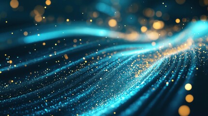 Wall Mural - Vibrant Abstract Background with Light Particles and Waves Effect