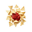 © CgDesign4U - Tortilla Chips with Salsa - Overhead Shot of Spicy Mexican Snack