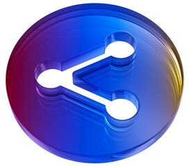 Poster - 3d Share mark realistic icon. colorful infinity with glass effect shaped, 3d rendering illustration for graphic design, presentation isolated on transparent background
