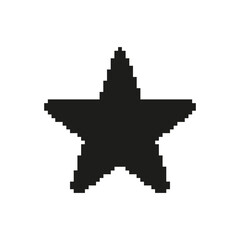 Fototapete - Pixelated Star Icon. Retro Gaming Aesthetic And Achievement Symbol. Nostalgic Design Element For Digital Art And Graphics. Isolated Vector Illustration
