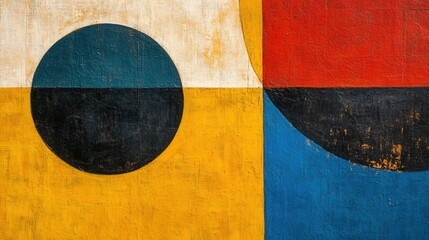 Wall Mural - abstract geometric design with colorful shapes in bold tones