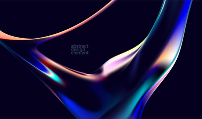 Wall Mural - abstract fluid background of iridescent glass shape. elegant colorful wallpaper.