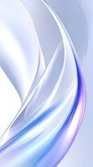 Poster - Translucent blue and white curves interweaving, forming fluid abstract design with dynamic layering, suggesting ethereal motion and depth