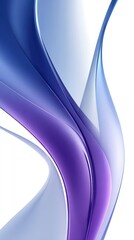 Poster - Smooth purple and blue waves are creating a dynamic and elegant abstract composition on a white background, suitable for various design purposes
