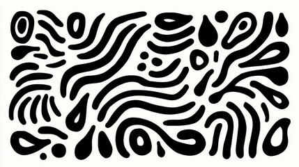 Fototapete - Organic flowing lines forming abstract pattern, conveying contemporary artistic design with dynamic visual rhythm and minimalist aesthetic
