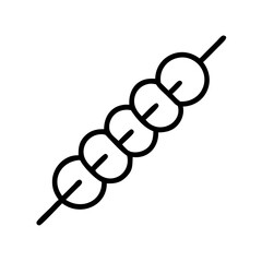 Poster - Outline drawing of a food skewer with round items in a simple, clean design that is minimalist