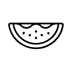 Poster - A simple graphic depiction of a slice of watermelon with seeds on a white background design element
