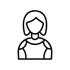 Fototapete - Outline drawing of a woman with short hair and a simple shirt design in a minimalist style artwork