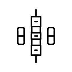 Poster - Abstract representation of a satellite with solar panels and central body structure design concept