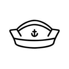 Poster - A simple graphic of a sailor hat with an anchor emblem in the center, outlined in black is shown