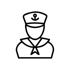 Poster - simple graphic of a person wearing a sailor uniform with an anchor on the hat design element